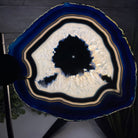 Large Dyed Blue Brazilian Agate "Butterfly Wings", Metal Stand, 12" Tall, Model #5050BL-0045 by Brazil Gems - Brazil GemsBrazil GemsLarge Dyed Blue Brazilian Agate "Butterfly Wings", Metal Stand, 12" Tall, Model #5050BL-0045 by Brazil GemsAgate Butterfly Wings5050BL-0045