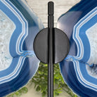 Large Dyed Blue Brazilian Agate "Butterfly Wings", Metal Stand, 12" Tall, Model #5050BL-0045 by Brazil Gems - Brazil GemsBrazil GemsLarge Dyed Blue Brazilian Agate "Butterfly Wings", Metal Stand, 12" Tall, Model #5050BL-0045 by Brazil GemsAgate Butterfly Wings5050BL-0045