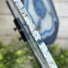 Large Dyed Blue Brazilian Agate "Butterfly Wings", Metal Stand, 12" Tall, Model #5050BL-0045 by Brazil Gems - Brazil GemsBrazil GemsLarge Dyed Blue Brazilian Agate "Butterfly Wings", Metal Stand, 12" Tall, Model #5050BL-0045 by Brazil GemsAgate Butterfly Wings5050BL-0045