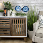 Large Dyed Blue Brazilian Agate "Butterfly Wings", Metal Stand, 12" Tall, Model #5050BL-0045 by Brazil Gems - Brazil GemsBrazil GemsLarge Dyed Blue Brazilian Agate "Butterfly Wings", Metal Stand, 12" Tall, Model #5050BL-0045 by Brazil GemsAgate Butterfly Wings5050BL-0045