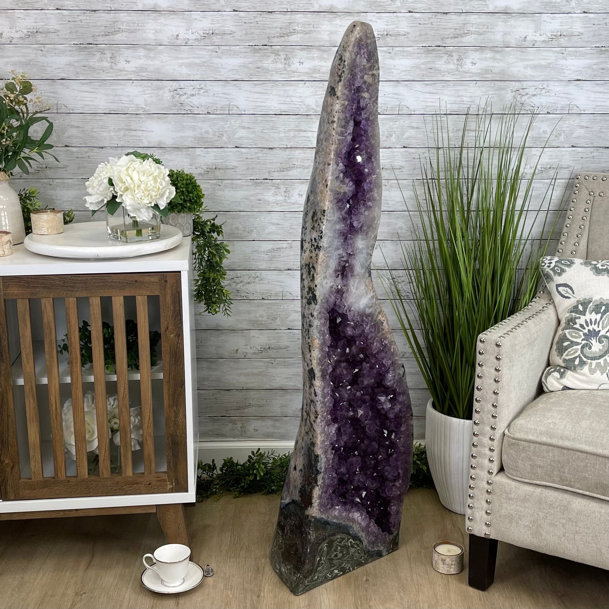 Large Extra Plus Quality Polished Brazilian Amethyst Cathedral, 155.3 lbs & 52” Tall Model #5602-0145 by Brazil Gems - Brazil GemsBrazil GemsLarge Extra Plus Quality Polished Brazilian Amethyst Cathedral, 155.3 lbs & 52” Tall Model #5602-0145 by Brazil GemsPolished Cathedrals5602-0145