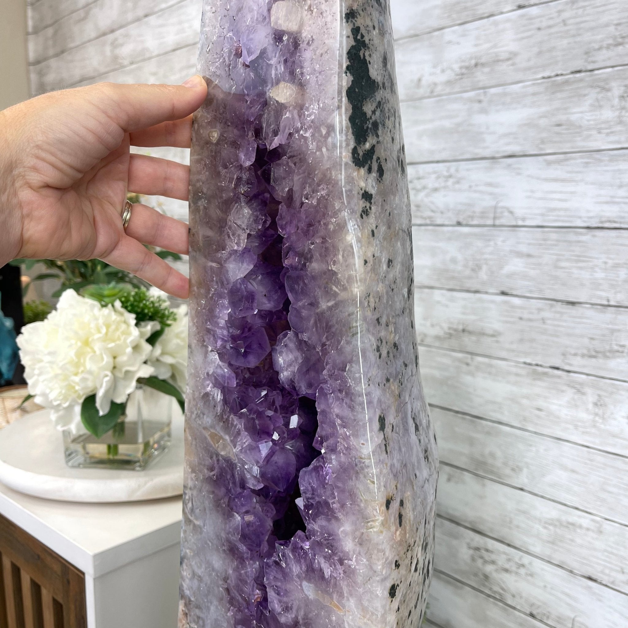 Large Extra Plus Quality Polished Brazilian Amethyst Cathedral, 155.3 lbs & 52” Tall Model #5602-0145 by Brazil Gems - Brazil GemsBrazil GemsLarge Extra Plus Quality Polished Brazilian Amethyst Cathedral, 155.3 lbs & 52” Tall Model #5602-0145 by Brazil GemsPolished Cathedrals5602-0145