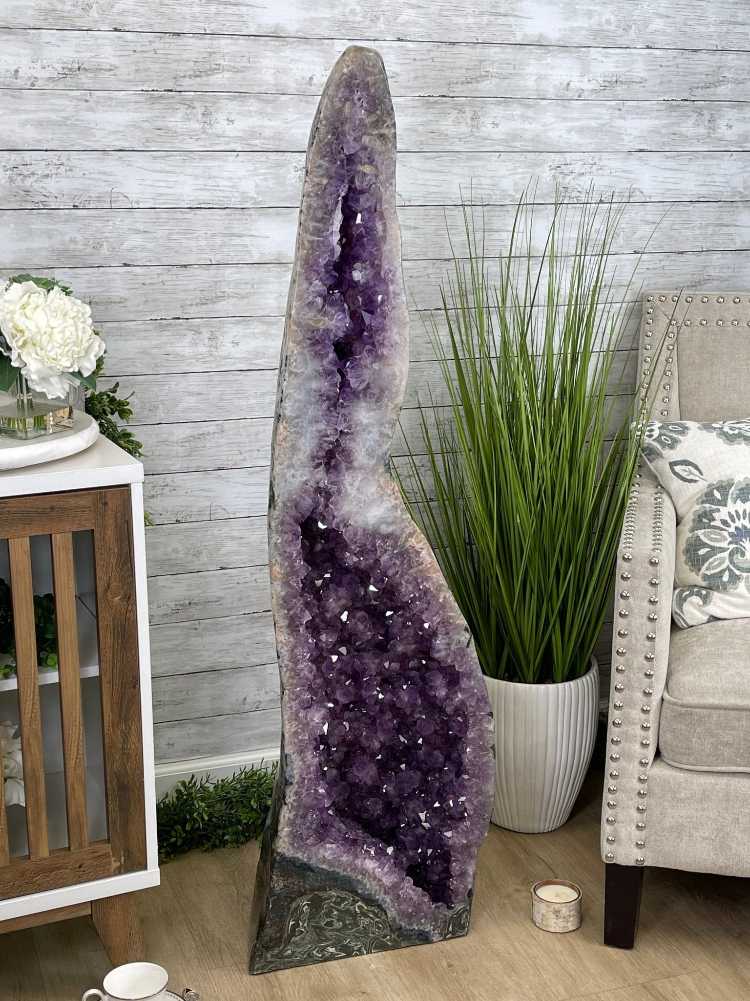 Large Extra Plus Quality Polished Brazilian Amethyst Cathedral, 155.3 lbs & 52” Tall Model #5602-0145 by Brazil Gems - Brazil GemsBrazil GemsLarge Extra Plus Quality Polished Brazilian Amethyst Cathedral, 155.3 lbs & 52” Tall Model #5602-0145 by Brazil GemsPolished Cathedrals5602-0145