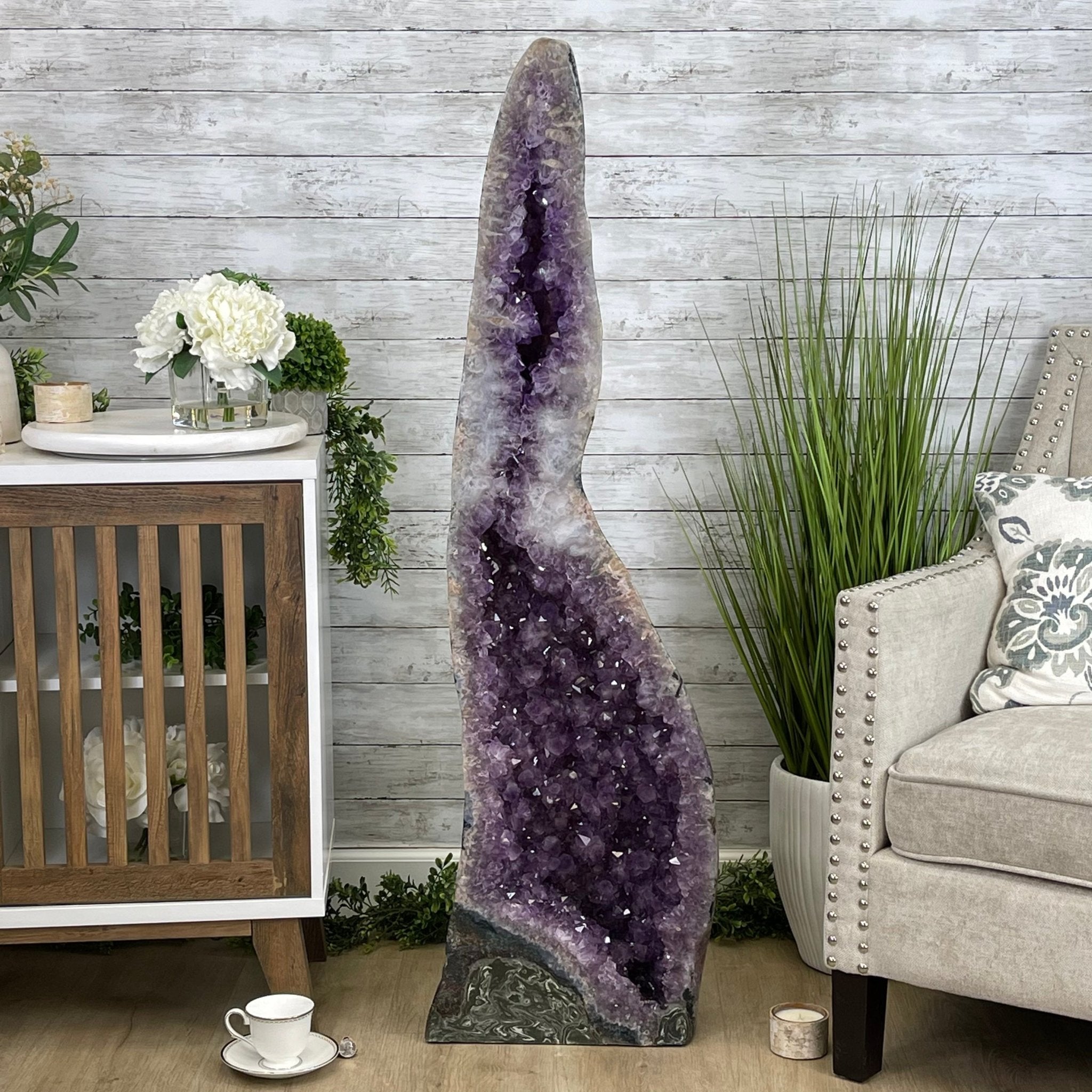 Large Extra Plus Quality Polished Brazilian Amethyst Cathedral, 155.3 lbs & 52” Tall Model #5602-0145 by Brazil Gems - Brazil GemsBrazil GemsLarge Extra Plus Quality Polished Brazilian Amethyst Cathedral, 155.3 lbs & 52” Tall Model #5602-0145 by Brazil GemsPolished Cathedrals5602-0145