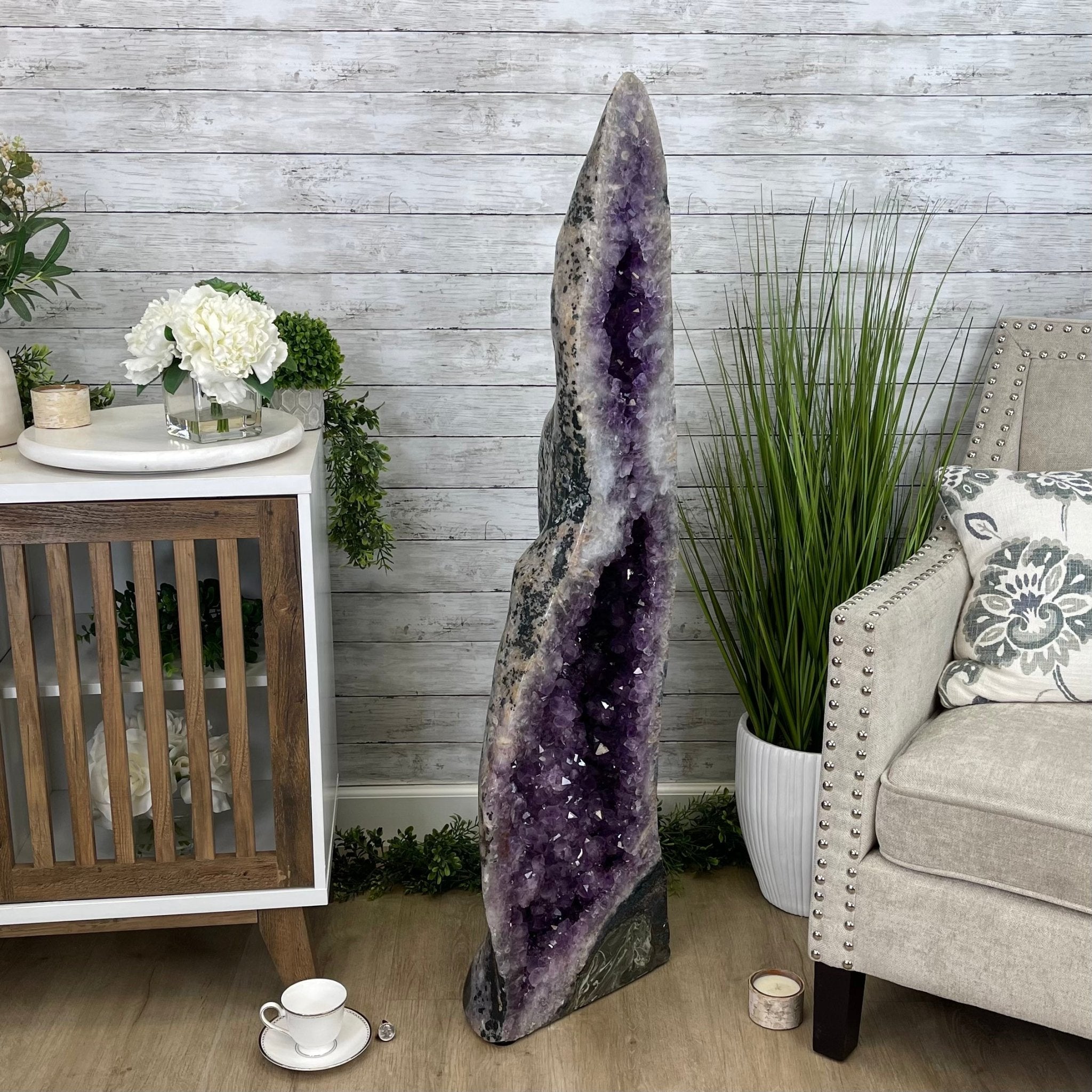 Large Extra Plus Quality Polished Brazilian Amethyst Cathedral, 157 lbs & 50.6” Tall Model #5602-0146 by Brazil Gems - Brazil GemsBrazil GemsLarge Extra Plus Quality Polished Brazilian Amethyst Cathedral, 157 lbs & 50.6” Tall Model #5602-0146 by Brazil GemsPolished Cathedrals5602-0146