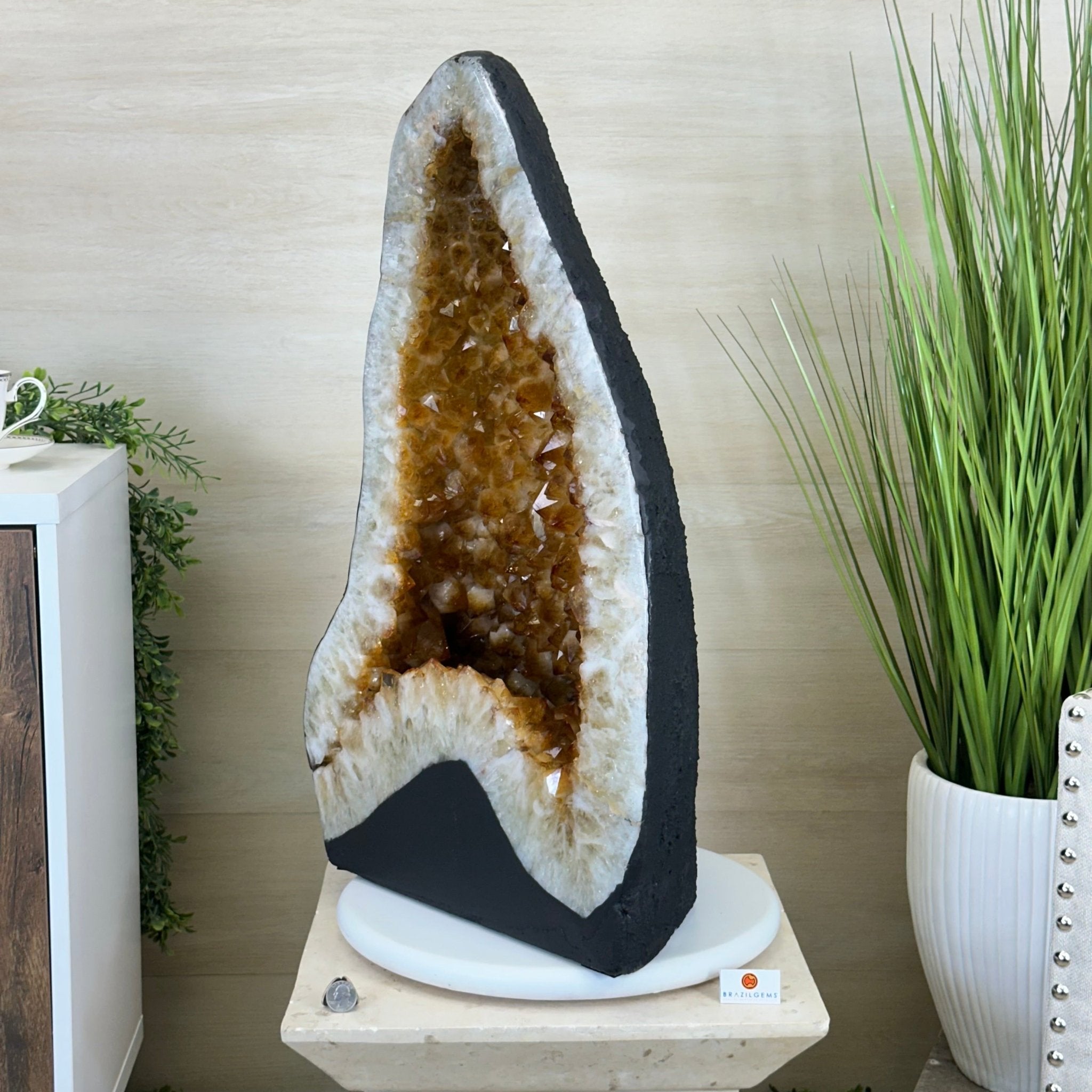 Large Extra Quality Citrine Cathedral, 145.5 lbs & 27.8" Tall #5603 - 0406 - Brazil GemsBrazil GemsLarge Extra Quality Citrine Cathedral, 145.5 lbs & 27.8" Tall #5603 - 0406Cathedrals5603 - 0406