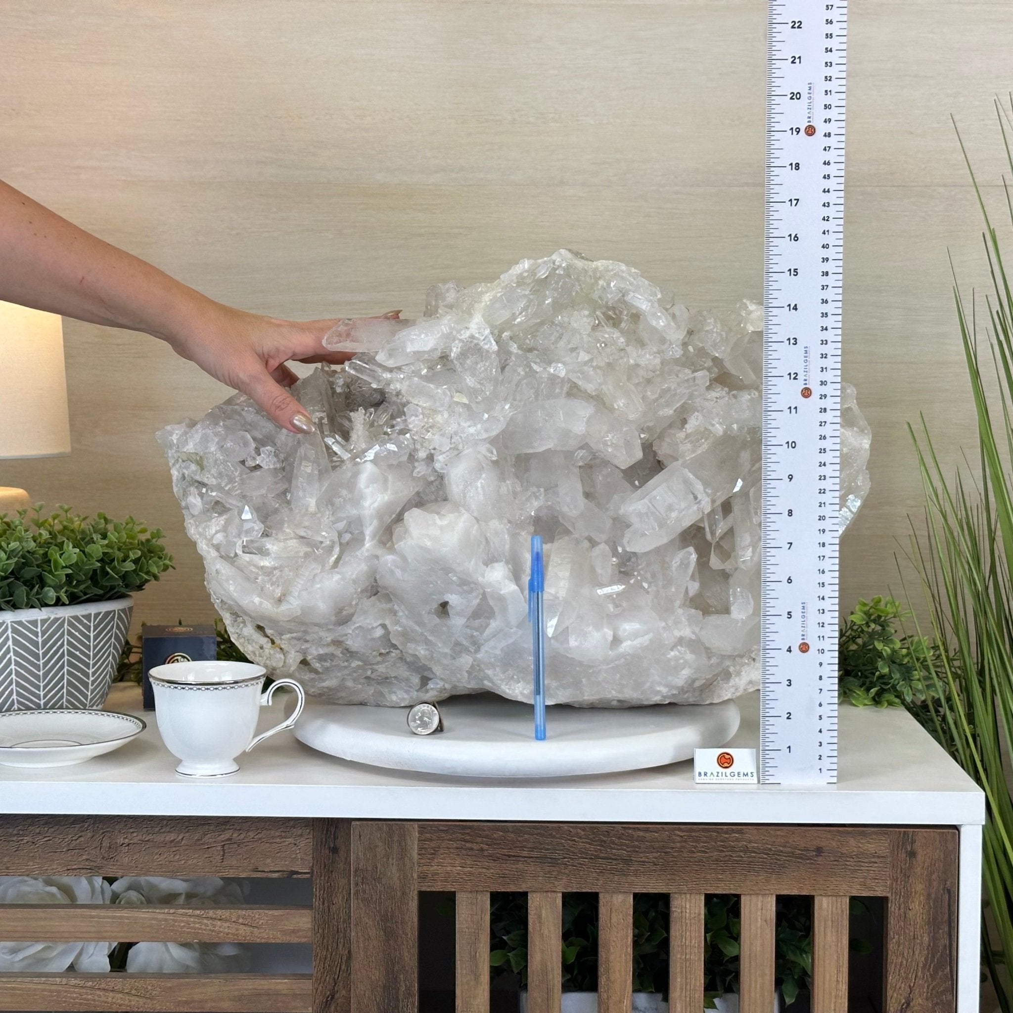 Large Extra Quality Clear Quartz Cluster 147.7 lbs & 22.1" Long 5494 - 0013 - Brazil GemsBrazil GemsLarge Extra Quality Clear Quartz Cluster 147.7 lbs & 22.1" Long 5494 - 0013Clusters With Natural Bases5494 - 0013