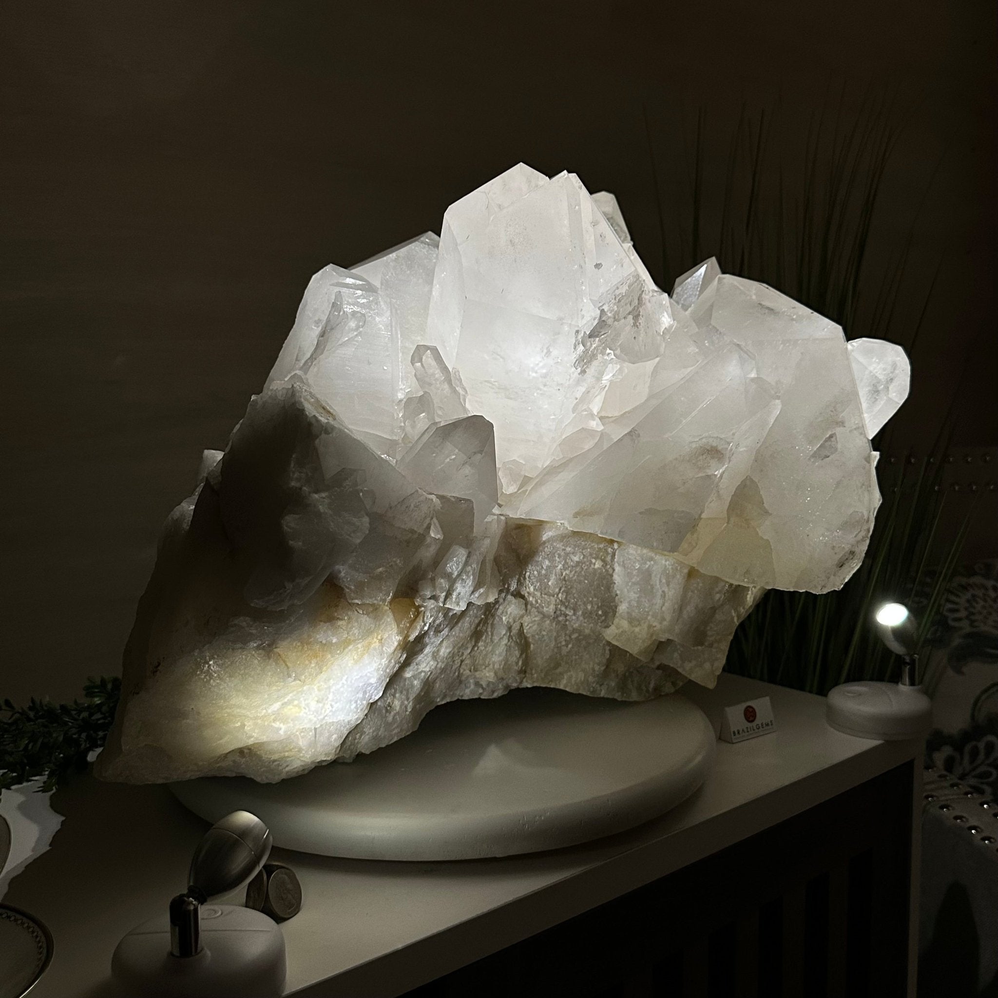 Large Extra Quality Clear Quartz Cluster 154.4 lbs & 22" Long 5494 - 0014 - Brazil GemsBrazil GemsLarge Extra Quality Clear Quartz Cluster 154.4 lbs & 22" Long 5494 - 0014Clusters With Natural Bases5494 - 0014