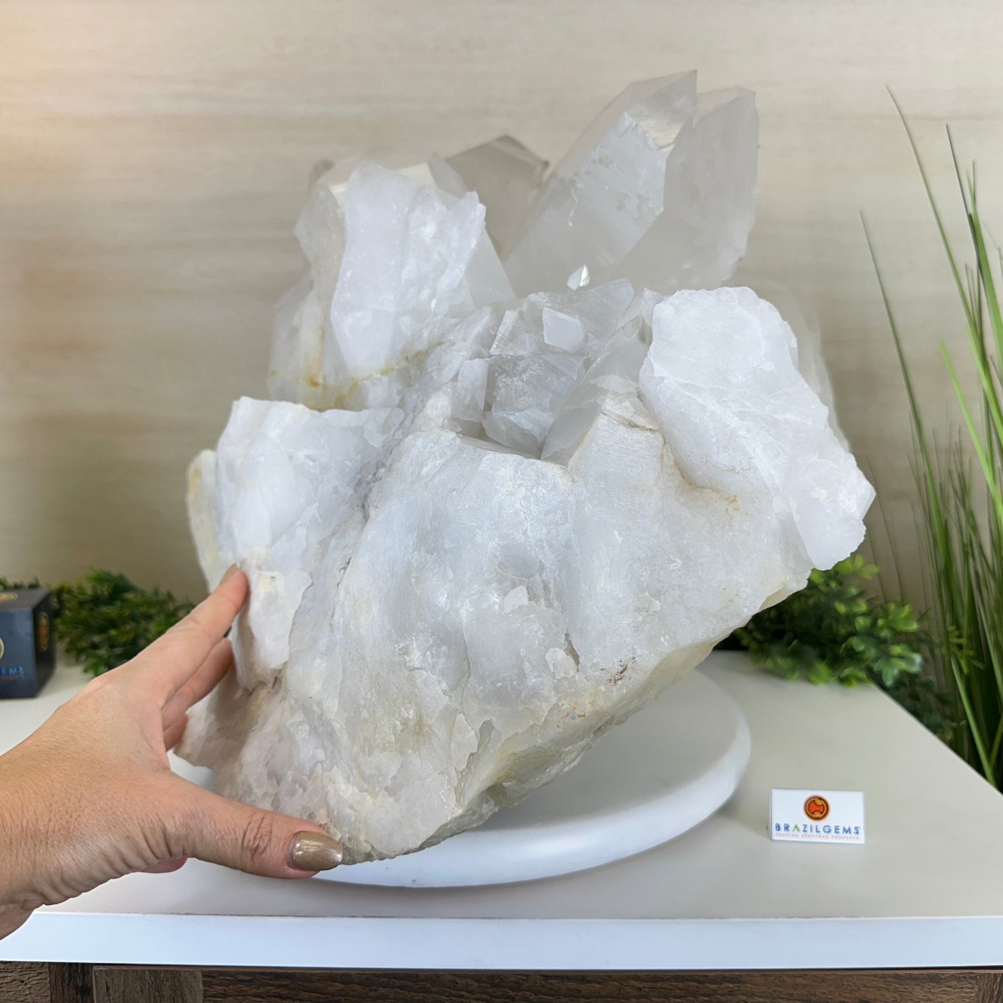 Large Extra Quality Clear Quartz Cluster 154.4 lbs & 22" Long 5494 - 0014 - Brazil GemsBrazil GemsLarge Extra Quality Clear Quartz Cluster 154.4 lbs & 22" Long 5494 - 0014Clusters With Natural Bases5494 - 0014