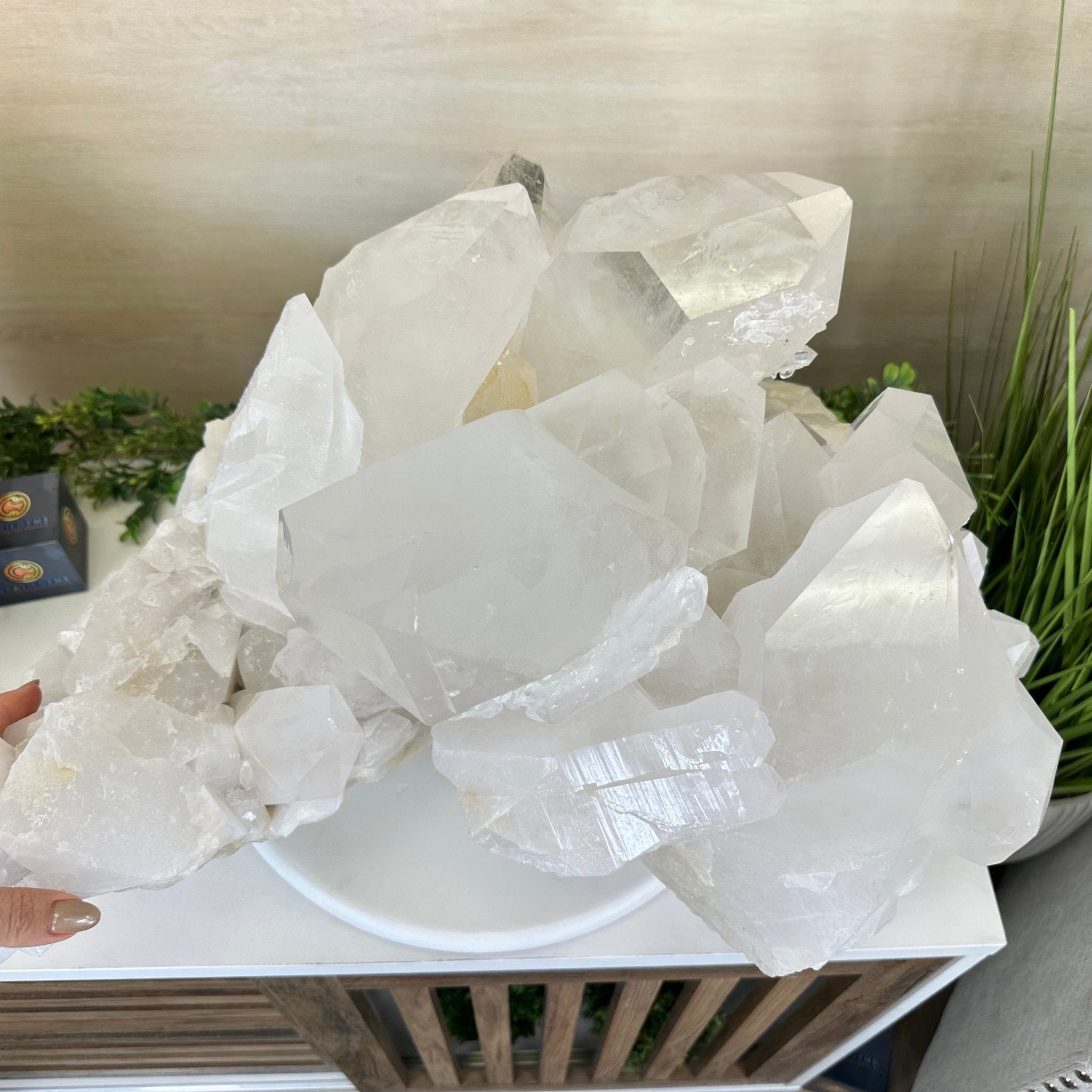 Large Extra Quality Clear Quartz Cluster 154.4 lbs & 22" Long 5494 - 0014 - Brazil GemsBrazil GemsLarge Extra Quality Clear Quartz Cluster 154.4 lbs & 22" Long 5494 - 0014Clusters With Natural Bases5494 - 0014