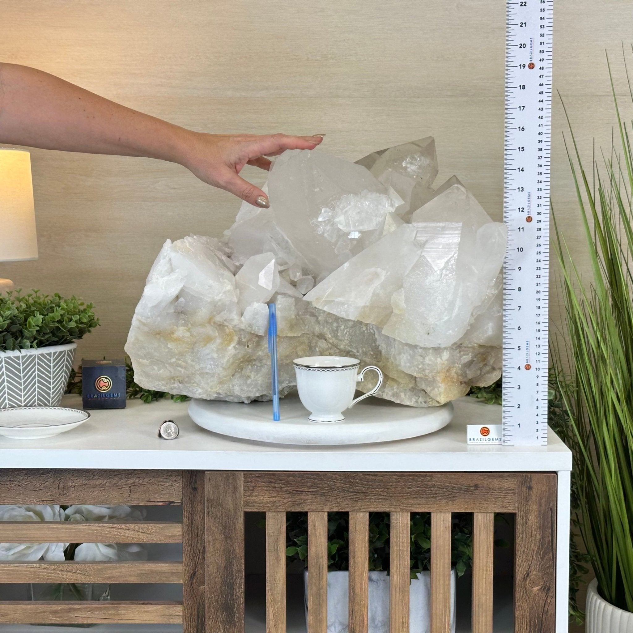Large Extra Quality Clear Quartz Cluster 154.4 lbs & 22" Long 5494 - 0014 - Brazil GemsBrazil GemsLarge Extra Quality Clear Quartz Cluster 154.4 lbs & 22" Long 5494 - 0014Clusters With Natural Bases5494 - 0014