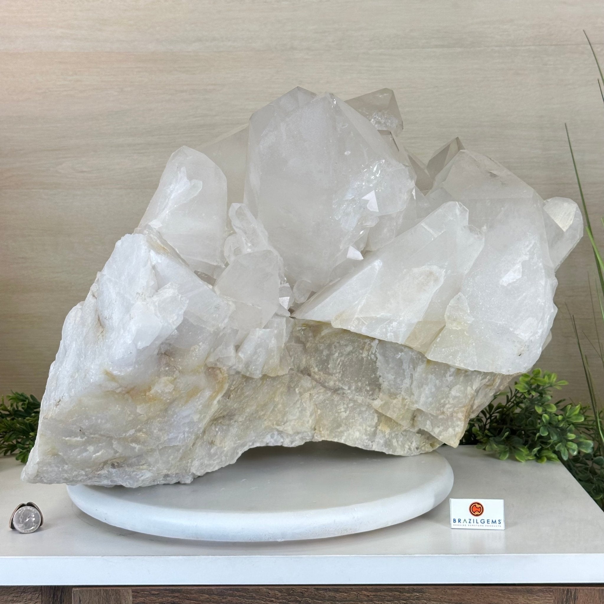 Large Extra Quality Clear Quartz Cluster 154.4 lbs & 22" Long 5494 - 0014 - Brazil GemsBrazil GemsLarge Extra Quality Clear Quartz Cluster 154.4 lbs & 22" Long 5494 - 0014Clusters With Natural Bases5494 - 0014