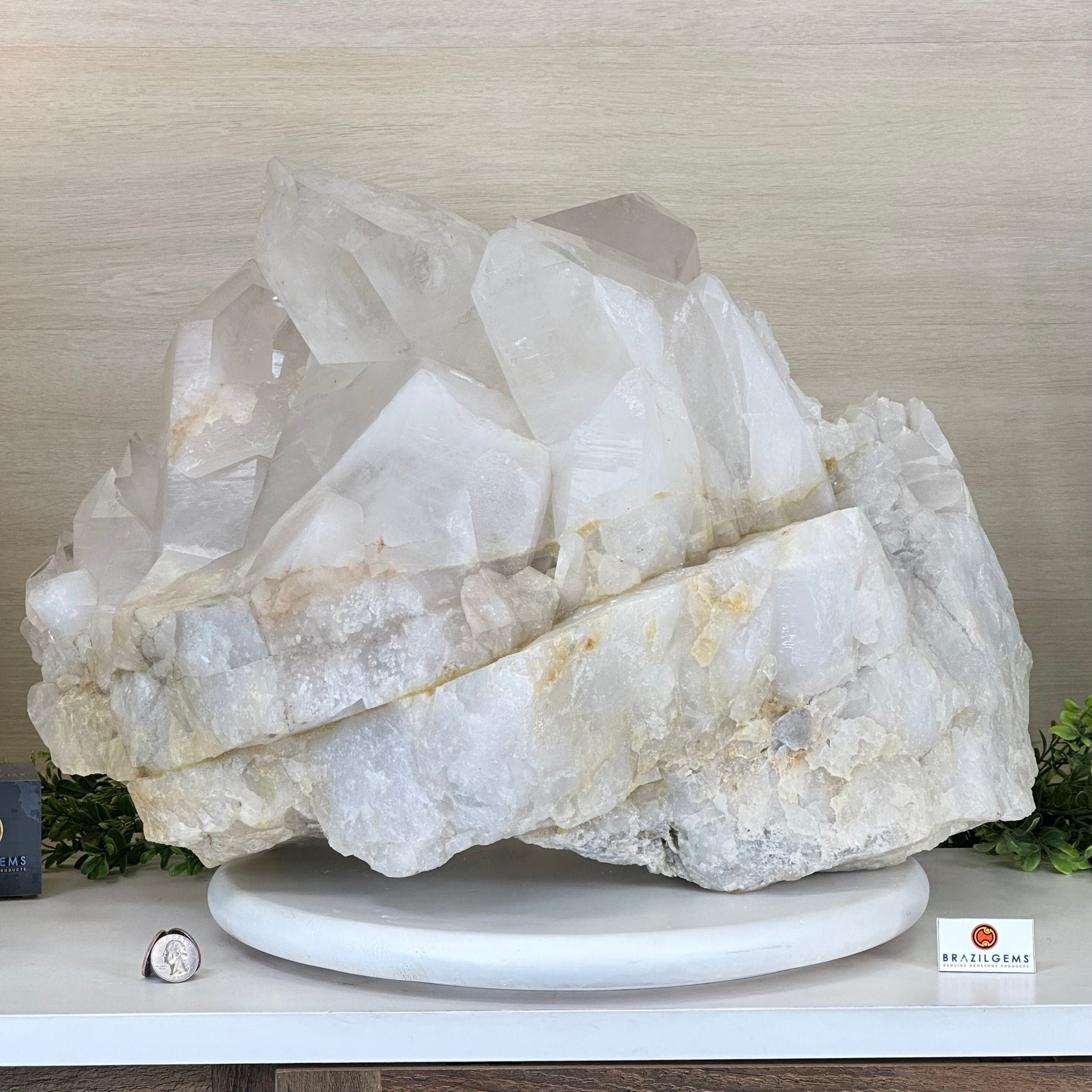 Large Extra Quality Clear Quartz Cluster 154.4 lbs & 22" Long 5494 - 0014 - Brazil GemsBrazil GemsLarge Extra Quality Clear Quartz Cluster 154.4 lbs & 22" Long 5494 - 0014Clusters With Natural Bases5494 - 0014