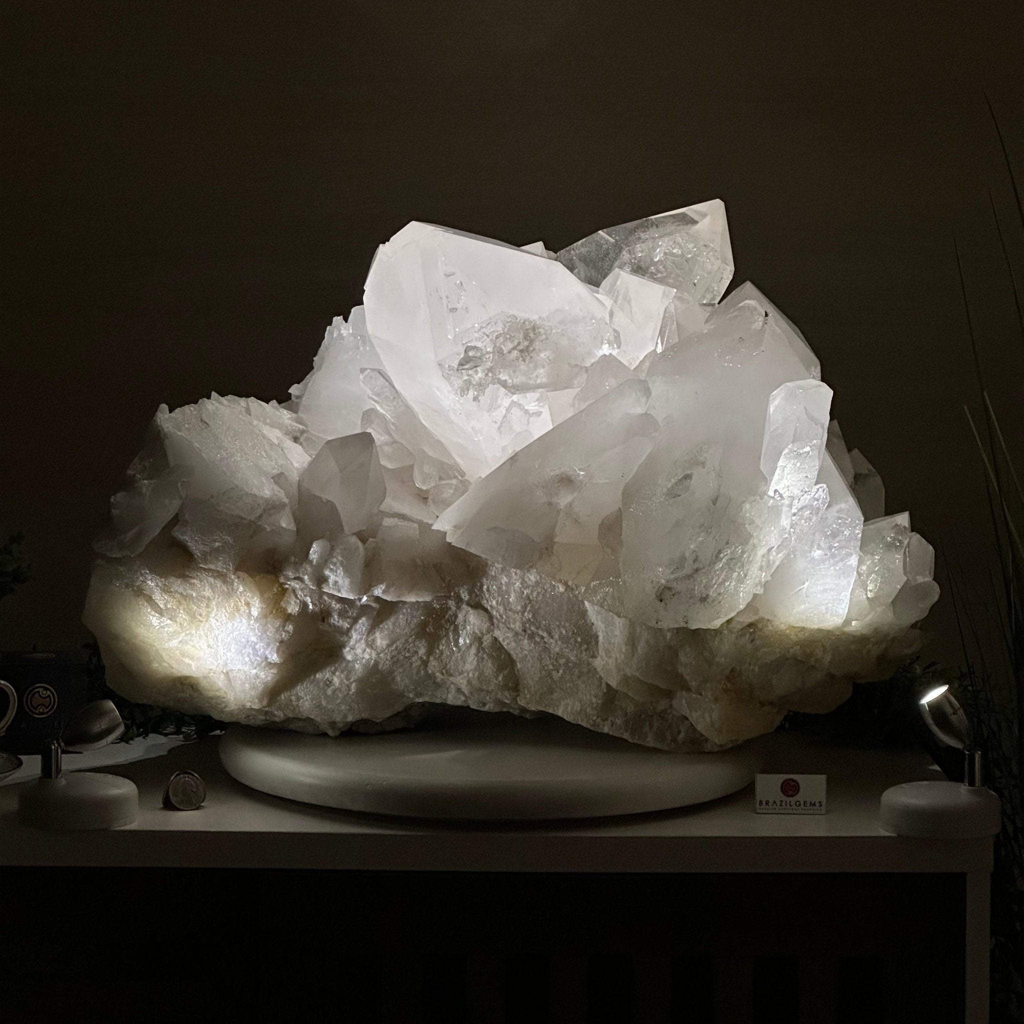 Large Extra Quality Clear Quartz Cluster 154.4 lbs & 22" Long 5494 - 0014 - Brazil GemsBrazil GemsLarge Extra Quality Clear Quartz Cluster 154.4 lbs & 22" Long 5494 - 0014Clusters With Natural Bases5494 - 0014