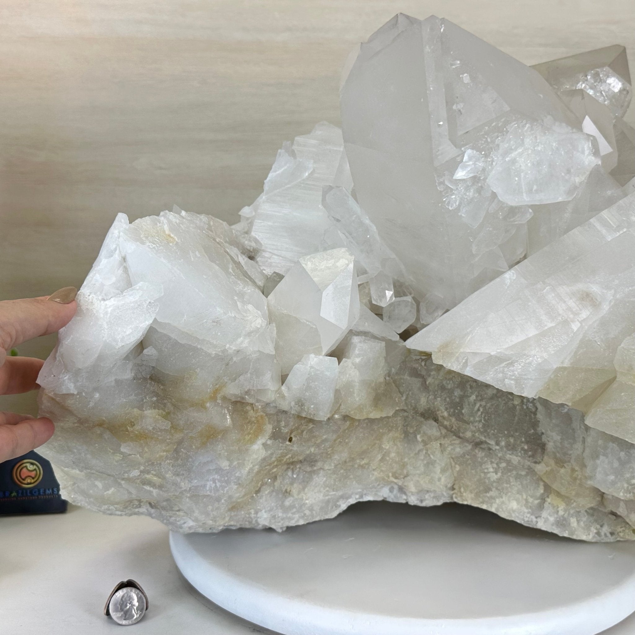 Large Extra Quality Clear Quartz Cluster 154.4 lbs & 22" Long 5494 - 0014 - Brazil GemsBrazil GemsLarge Extra Quality Clear Quartz Cluster 154.4 lbs & 22" Long 5494 - 0014Clusters With Natural Bases5494 - 0014
