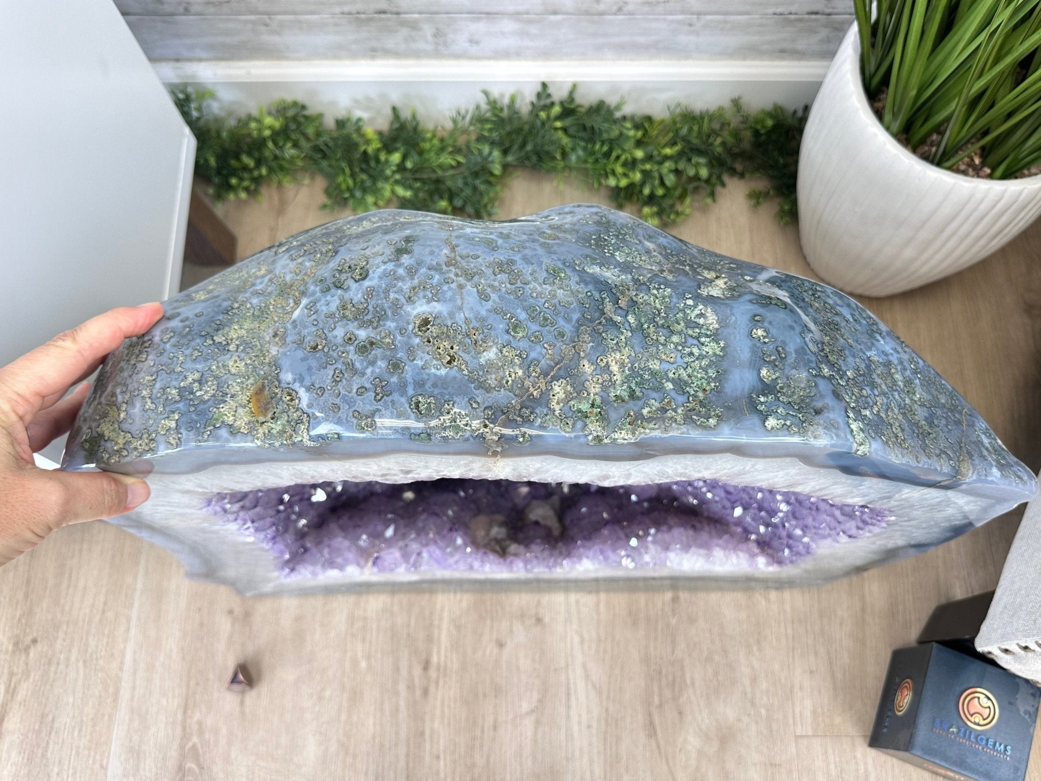 Large Extra Quality Polished Brazilian Amethyst Cathedral, 179.7 lbs & 22.75" tall Model #5602-0141 by Brazil Gems - Brazil GemsBrazil GemsLarge Extra Quality Polished Brazilian Amethyst Cathedral, 179.7 lbs & 22.75" tall Model #5602-0141 by Brazil GemsPolished Cathedrals5602-0141