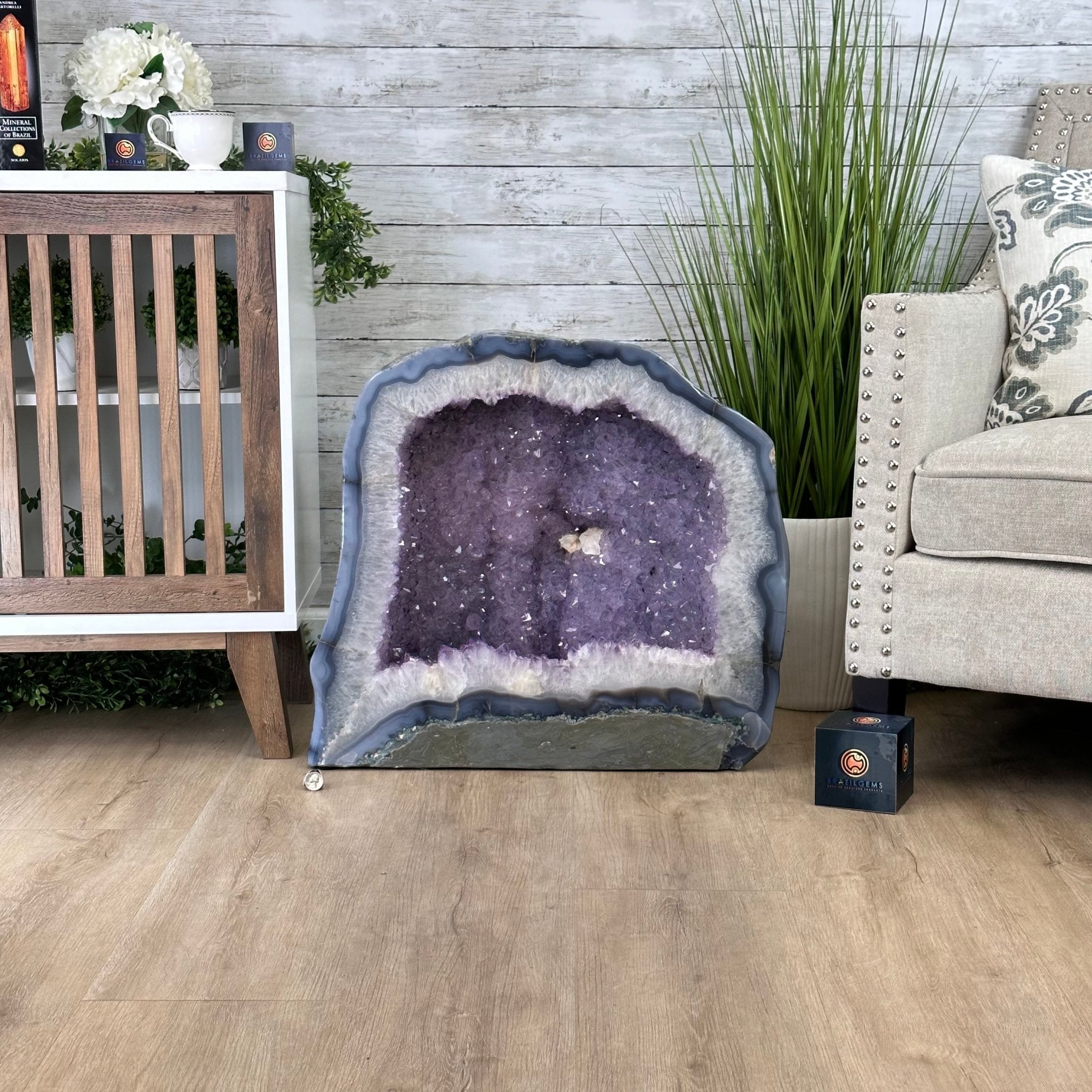 Large Extra Quality Polished Brazilian Amethyst Cathedral, 179.7 lbs & 22.75" tall Model #5602-0141 by Brazil Gems - Brazil GemsBrazil GemsLarge Extra Quality Polished Brazilian Amethyst Cathedral, 179.7 lbs & 22.75" tall Model #5602-0141 by Brazil GemsPolished Cathedrals5602-0141