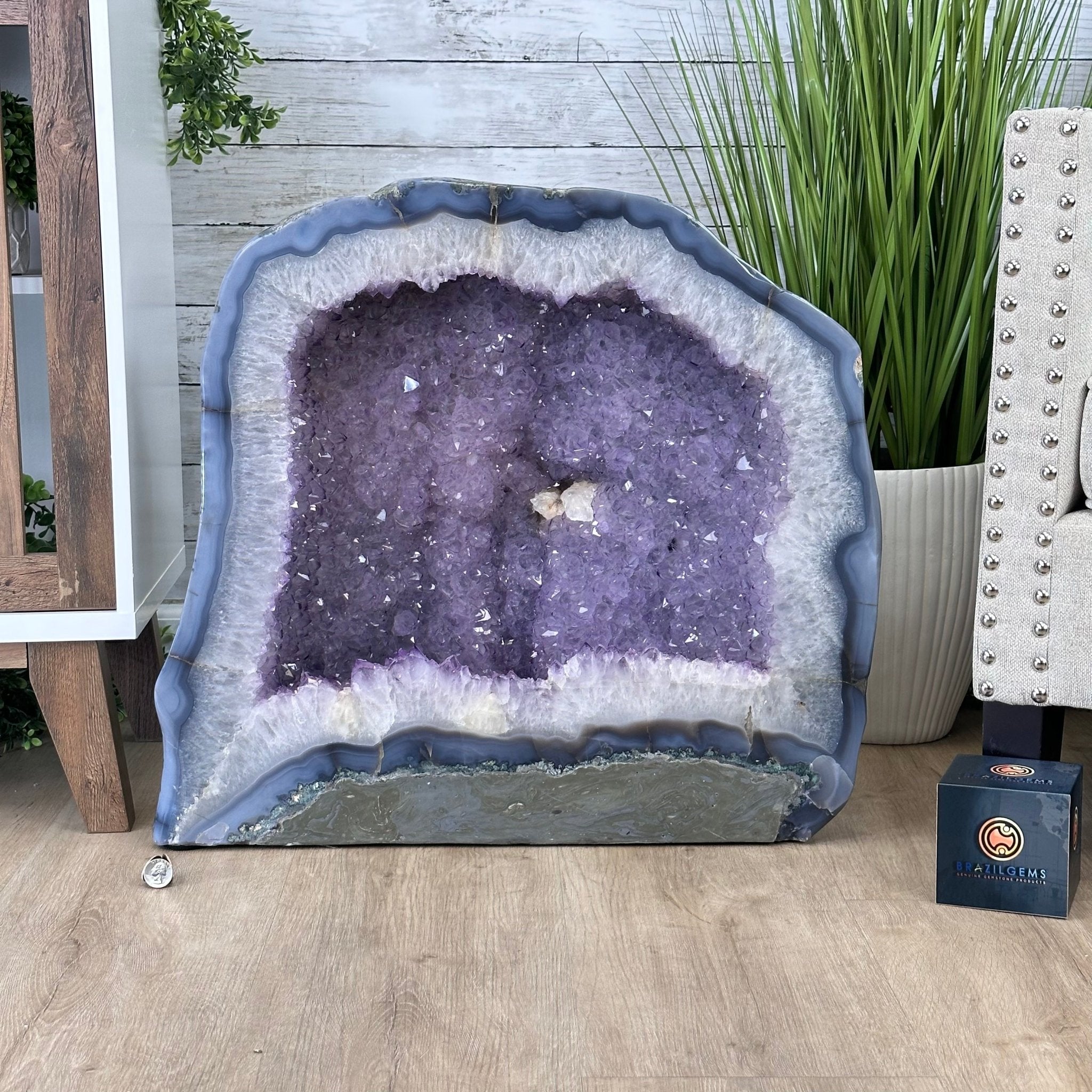 Large Extra Quality Polished Brazilian Amethyst Cathedral, 179.7 lbs & 22.75" tall Model #5602-0141 by Brazil Gems - Brazil GemsBrazil GemsLarge Extra Quality Polished Brazilian Amethyst Cathedral, 179.7 lbs & 22.75" tall Model #5602-0141 by Brazil GemsPolished Cathedrals5602-0141