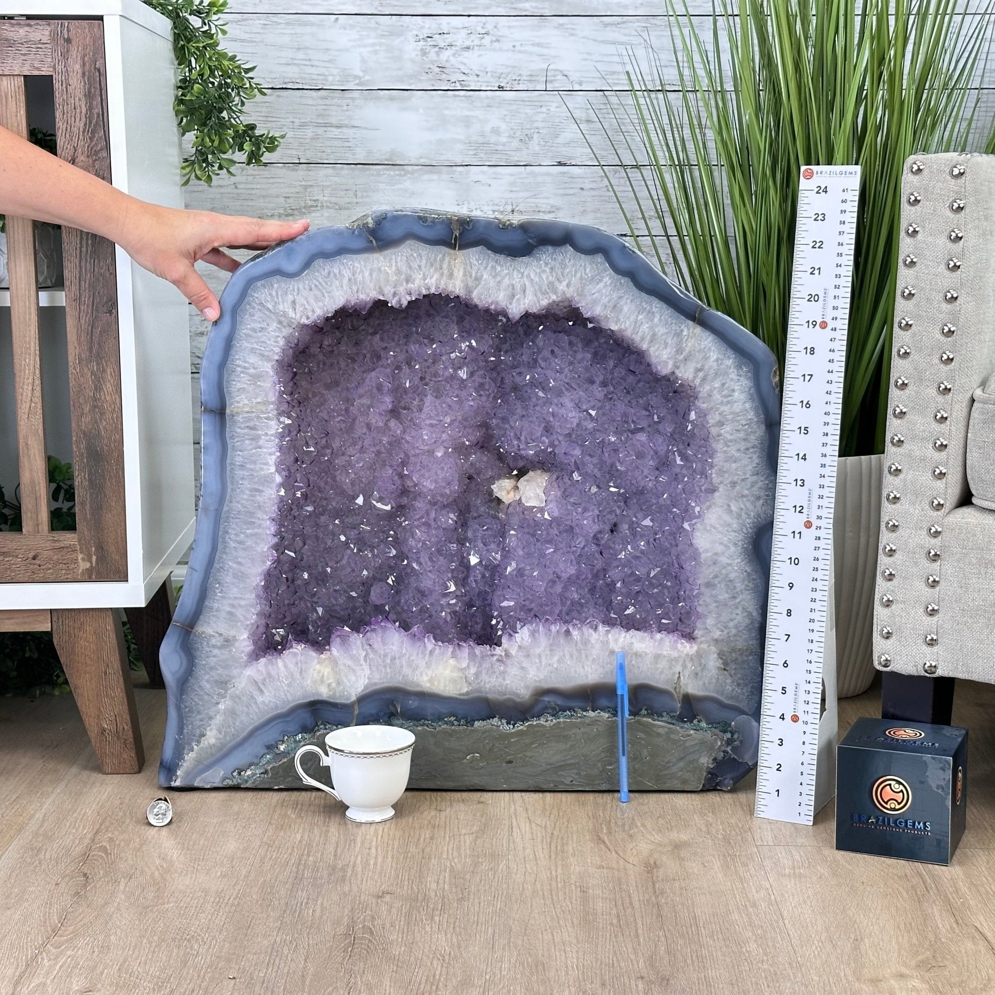 Large Extra Quality Polished Brazilian Amethyst Cathedral, 179.7 lbs & 22.75" tall Model #5602-0141 by Brazil Gems - Brazil GemsBrazil GemsLarge Extra Quality Polished Brazilian Amethyst Cathedral, 179.7 lbs & 22.75" tall Model #5602-0141 by Brazil GemsPolished Cathedrals5602-0141