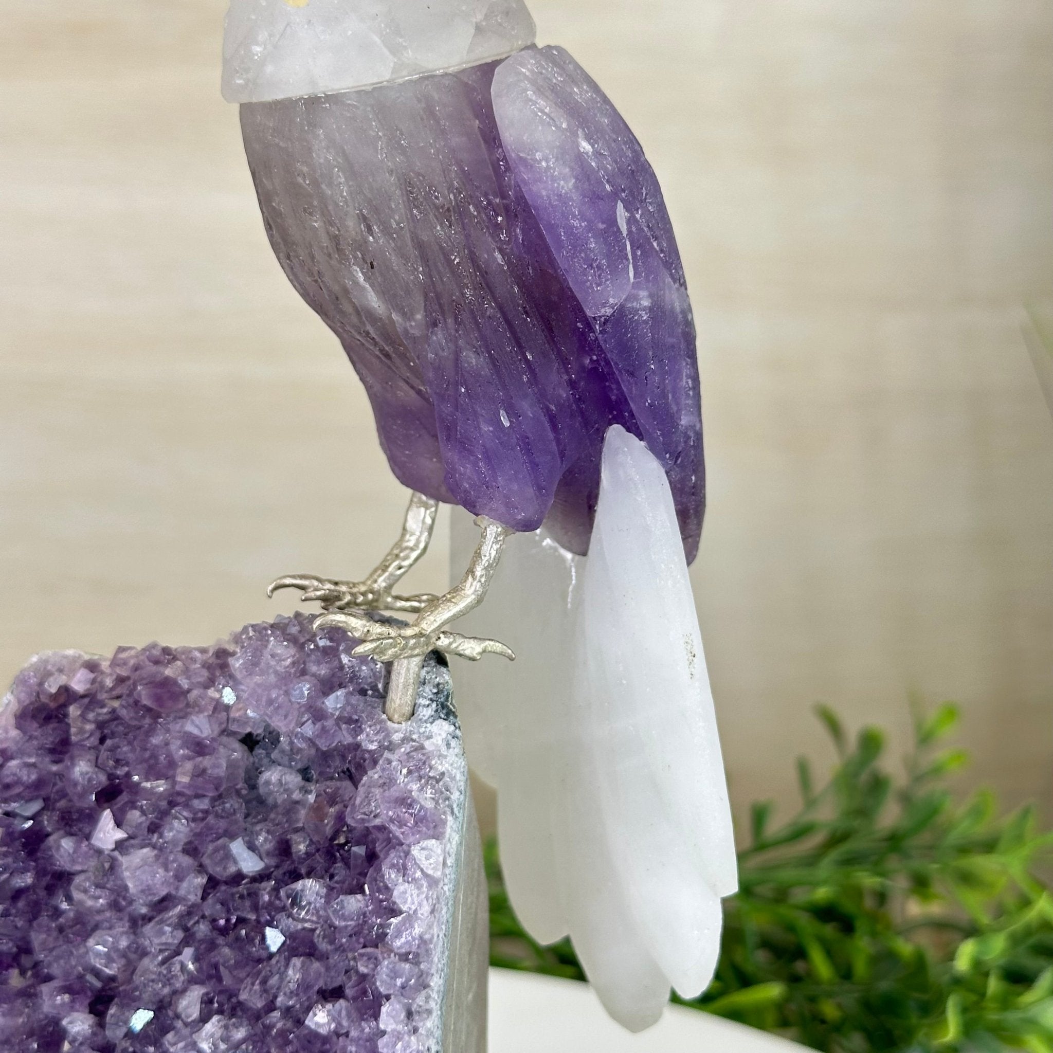 Large Hand - Carved Amethyst Eagle 7.5" Long on an Amethyst Cluster #3005 - AMEAM - 046 - Brazil GemsBrazil GemsLarge Hand - Carved Amethyst Eagle 7.5" Long on an Amethyst Cluster #3005 - AMEAM - 046Crystal Birds3005 - AMEAM - 046