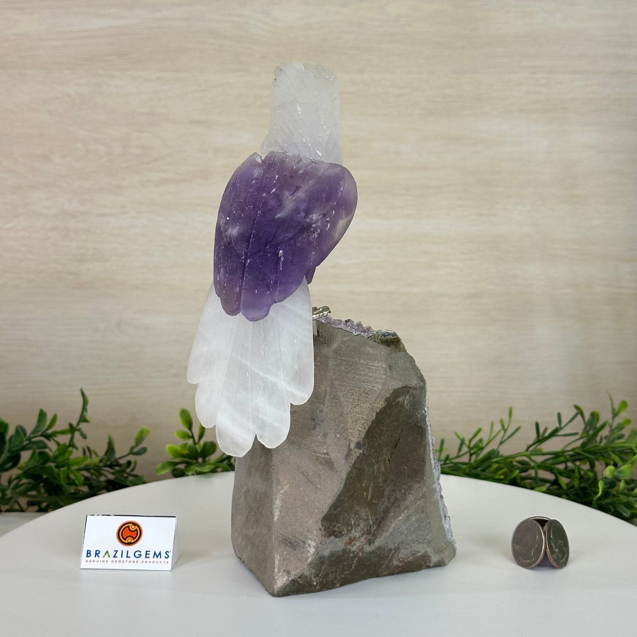 Large Hand - Carved Amethyst Eagle 7.5" Long on an Amethyst Cluster #3005 - AMEAM - 046 - Brazil GemsBrazil GemsLarge Hand - Carved Amethyst Eagle 7.5" Long on an Amethyst Cluster #3005 - AMEAM - 046Crystal Birds3005 - AMEAM - 046