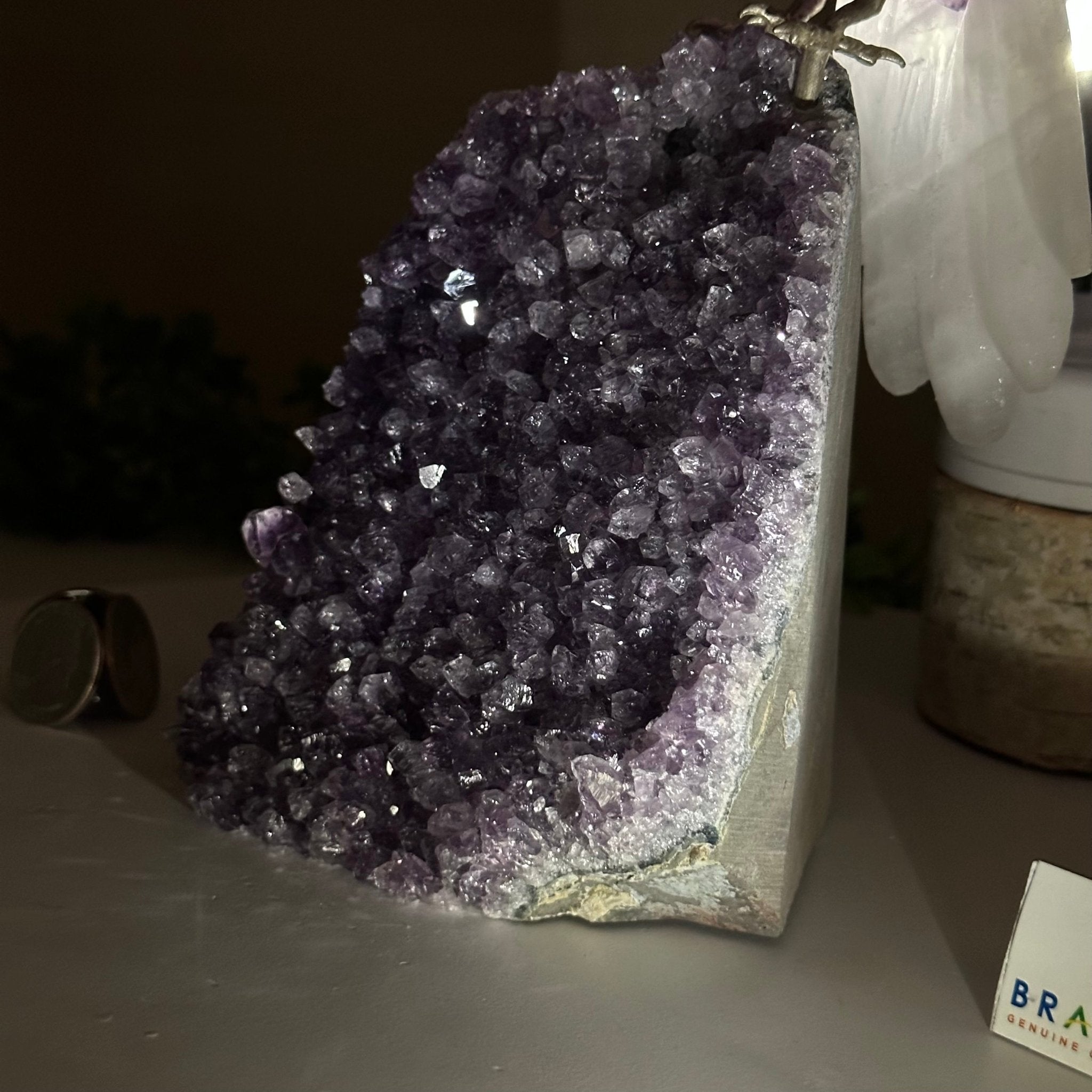 Large Hand - Carved Amethyst Eagle 7.5" Long on an Amethyst Cluster #3005 - AMEAM - 046 - Brazil GemsBrazil GemsLarge Hand - Carved Amethyst Eagle 7.5" Long on an Amethyst Cluster #3005 - AMEAM - 046Crystal Birds3005 - AMEAM - 046