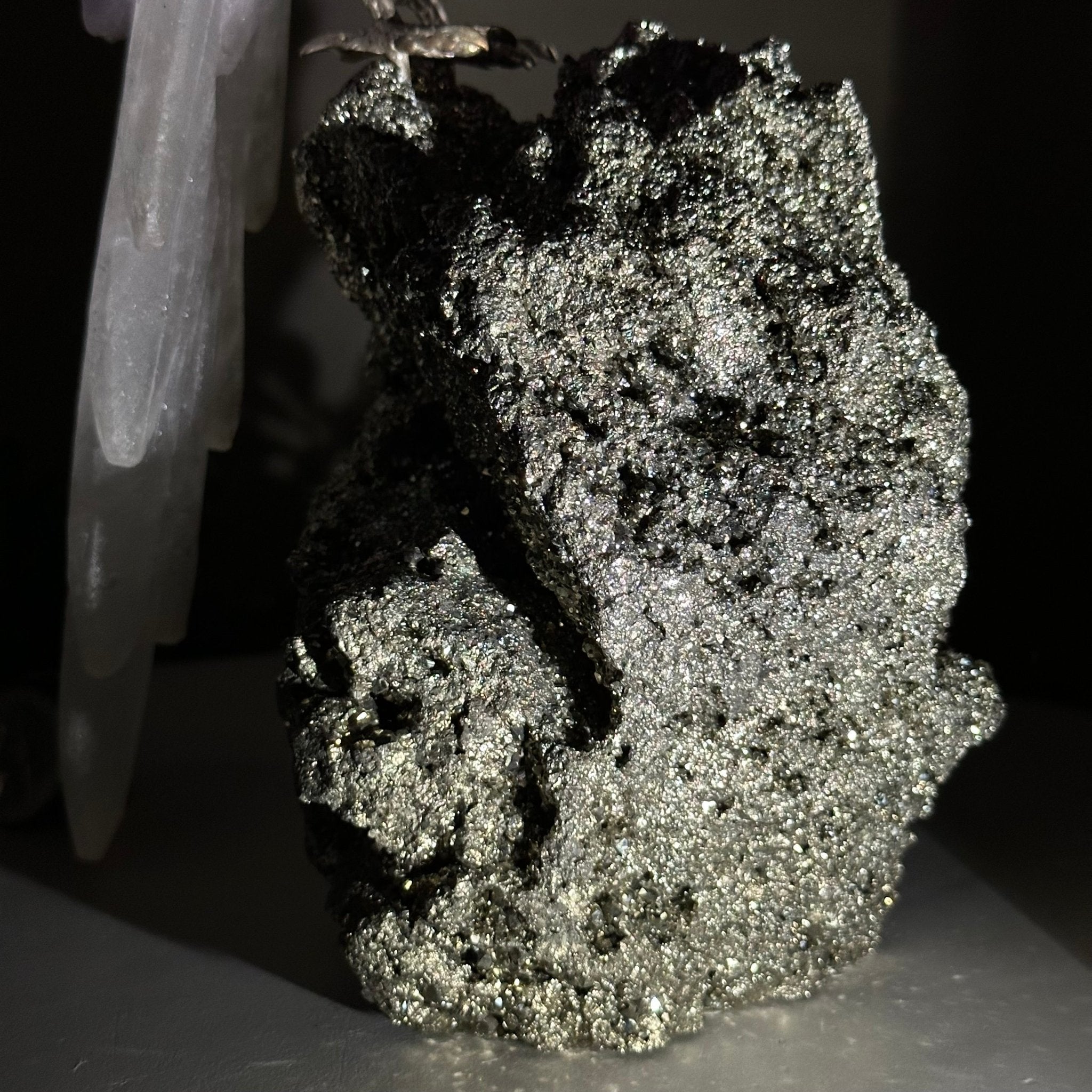 Large Hand - Carved Amethyst Parrot 9.1" Long on a Pyrite Cluster #3005 - AMPPY - 051 - Brazil GemsBrazil GemsLarge Hand - Carved Amethyst Parrot 9.1" Long on a Pyrite Cluster #3005 - AMPPY - 051Crystal Birds3005 - AMPPY - 051