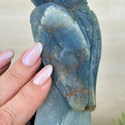 Large Hand - Carved Blue Onyx Owl 7" Long on an Amethyst Cluster #3005 - BXOAM - 047 - Brazil GemsBrazil GemsLarge Hand - Carved Blue Onyx Owl 7" Long on an Amethyst Cluster #3005 - BXOAM - 047Crystal Birds3005 - BXOAM - 047