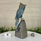 Large Hand - Carved Blue Onyx Owl 7" Long on an Amethyst Cluster #3005 - BXOAM - 047 - Brazil GemsBrazil GemsLarge Hand - Carved Blue Onyx Owl 7" Long on an Amethyst Cluster #3005 - BXOAM - 047Crystal Birds3005 - BXOAM - 047