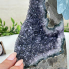 Large Hand - Carved Blue Onyx Owl 7" Long on an Amethyst Cluster #3005 - BXOAM - 047 - Brazil GemsBrazil GemsLarge Hand - Carved Blue Onyx Owl 7" Long on an Amethyst Cluster #3005 - BXOAM - 047Crystal Birds3005 - BXOAM - 047