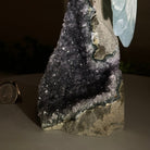 Large Hand - Carved Blue Onyx Owl 7" Long on an Amethyst Cluster #3005 - BXOAM - 047 - Brazil GemsBrazil GemsLarge Hand - Carved Blue Onyx Owl 7" Long on an Amethyst Cluster #3005 - BXOAM - 047Crystal Birds3005 - BXOAM - 047