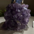 Large Hand - Carved Clear Quartz Cockatoo 10.3" Long on an Amethyst Cluster #3005 - CQCAM - 043 - Brazil GemsBrazil GemsLarge Hand - Carved Clear Quartz Cockatoo 10.3" Long on an Amethyst Cluster #3005 - CQCAM - 043Crystal Birds3005 - CQCAM - 043