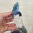 Large Hand - Carved Clear Quartz Cockatoo 9.7" Long on an Amethyst Cluster #3004 - CQCAM - 056 - Brazil GemsBrazil GemsLarge Hand - Carved Clear Quartz Cockatoo 9.7" Long on an Amethyst Cluster #3004 - CQCAM - 056Crystal Birds3004 - CQCAM - 056