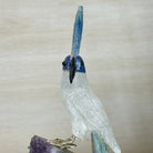 Large Hand - Carved Clear Quartz Cockatoo 9.7" Long on an Amethyst Cluster #3004 - CQCAM - 056 - Brazil GemsBrazil GemsLarge Hand - Carved Clear Quartz Cockatoo 9.7" Long on an Amethyst Cluster #3004 - CQCAM - 056Crystal Birds3004 - CQCAM - 056