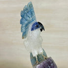 Large Hand - Carved Clear Quartz Cockatoo 9.7" Long on an Amethyst Cluster #3004 - CQCAM - 056 - Brazil GemsBrazil GemsLarge Hand - Carved Clear Quartz Cockatoo 9.7" Long on an Amethyst Cluster #3004 - CQCAM - 056Crystal Birds3004 - CQCAM - 056