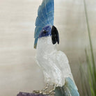 Large Hand - Carved Clear Quartz Cockatoo 9.7" Long on an Amethyst Cluster #3004 - CQCAM - 056 - Brazil GemsBrazil GemsLarge Hand - Carved Clear Quartz Cockatoo 9.7" Long on an Amethyst Cluster #3004 - CQCAM - 056Crystal Birds3004 - CQCAM - 056