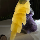 Large Hand - Carved Fluorite Cockatoo 12" Long on an Amethyst Cluster #3005 - FLCAM - 045 - Brazil GemsBrazil GemsLarge Hand - Carved Fluorite Cockatoo 12" Long on an Amethyst Cluster #3005 - FLCAM - 045Crystal Birds3005 - FLCAM - 045