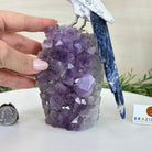 Large Hand - Carved Howlite Cockatoo 10" Long on an Amethyst Cluster #3004 - HWCAM - 057 - Brazil GemsBrazil GemsLarge Hand - Carved Howlite Cockatoo 10" Long on an Amethyst Cluster #3004 - HWCAM - 057Crystal Birds3004 - HWCAM - 057