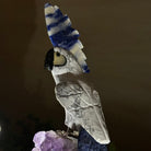 Large Hand - Carved Howlite Cockatoo 10" Long on an Amethyst Cluster #3004 - HWCAM - 057 - Brazil GemsBrazil GemsLarge Hand - Carved Howlite Cockatoo 10" Long on an Amethyst Cluster #3004 - HWCAM - 057Crystal Birds3004 - HWCAM - 057