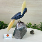 Large Hand - Carved Sodalite Cockatoo 9" Long on an Amethyst Base #3004 - SOCAM - 046 - Brazil GemsBrazil GemsLarge Hand - Carved Sodalite Cockatoo 9" Long on an Amethyst Base #3004 - SOCAM - 046Crystal Birds3004 - SOCAM - 046