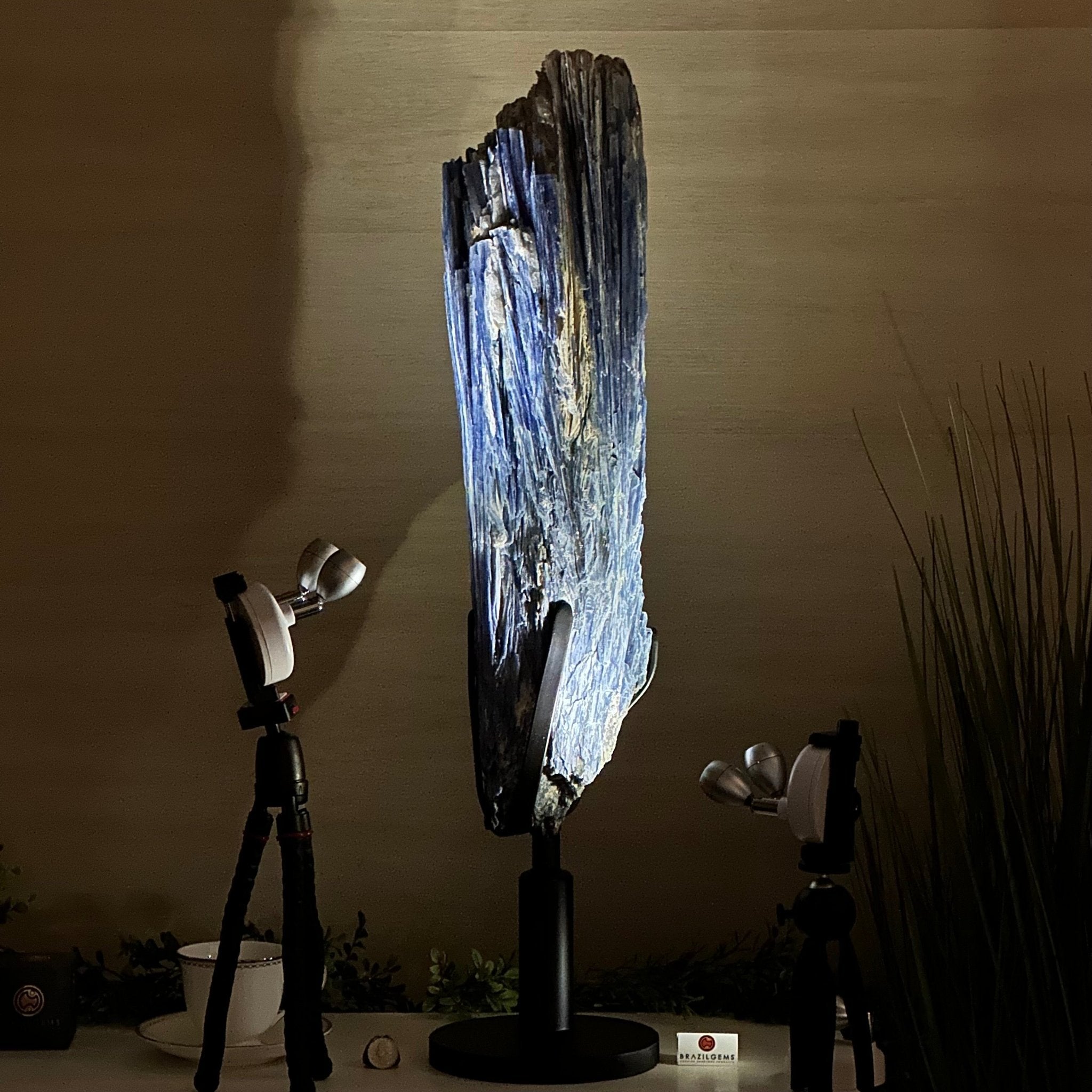 Large Kyanite Crystal on Rotating Stand, 45.6 lbs and 30.9" Tall #6011 - 0002 - Brazil GemsBrazil GemsLarge Kyanite Crystal on Rotating Stand, 45.6 lbs and 30.9" Tall #6011 - 0002Clusters on Rotating Bases6011 - 0002