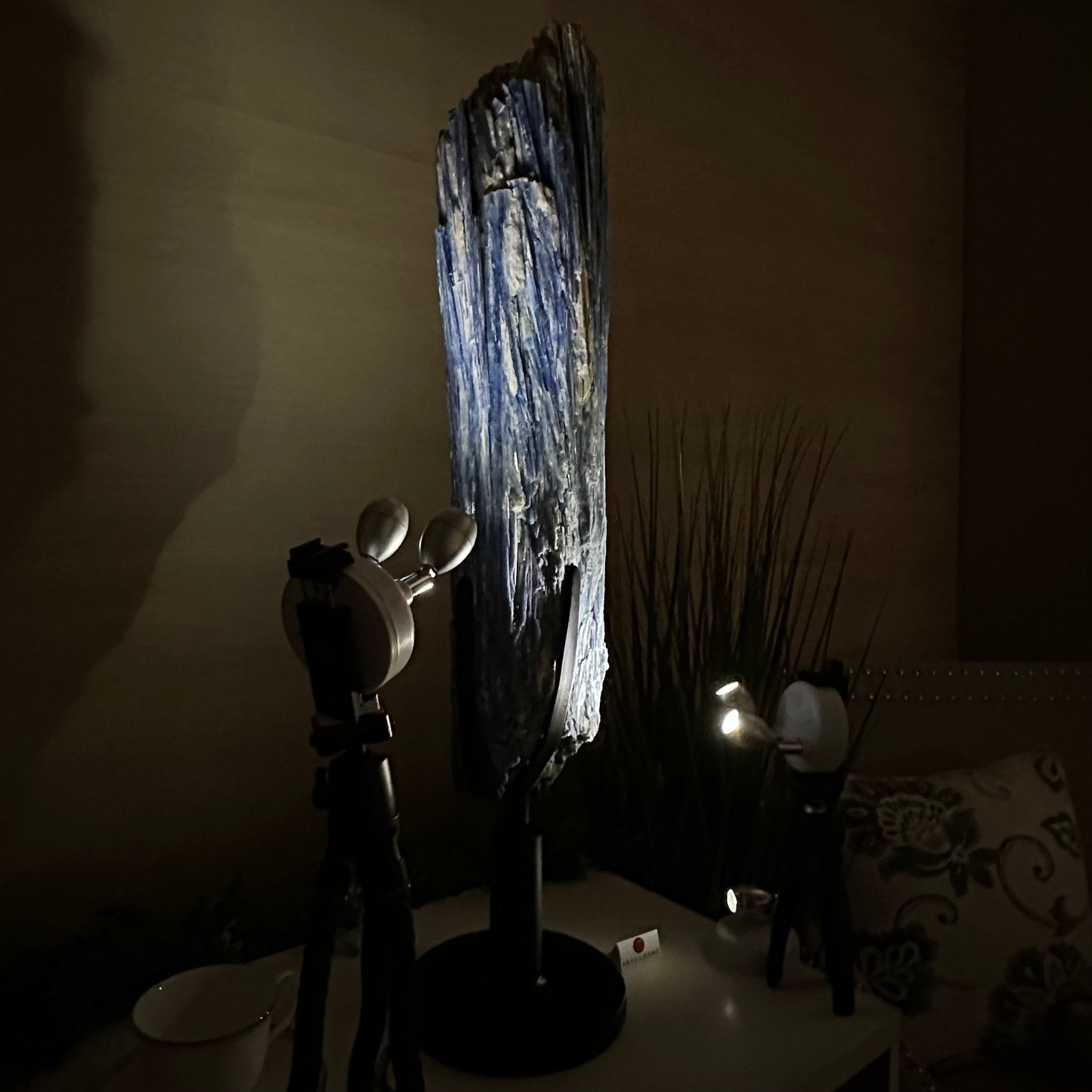 Large Kyanite Crystal on Rotating Stand, 45.6 lbs and 30.9" Tall #6011 - 0002 - Brazil GemsBrazil GemsLarge Kyanite Crystal on Rotating Stand, 45.6 lbs and 30.9" Tall #6011 - 0002Clusters on Rotating Bases6011 - 0002