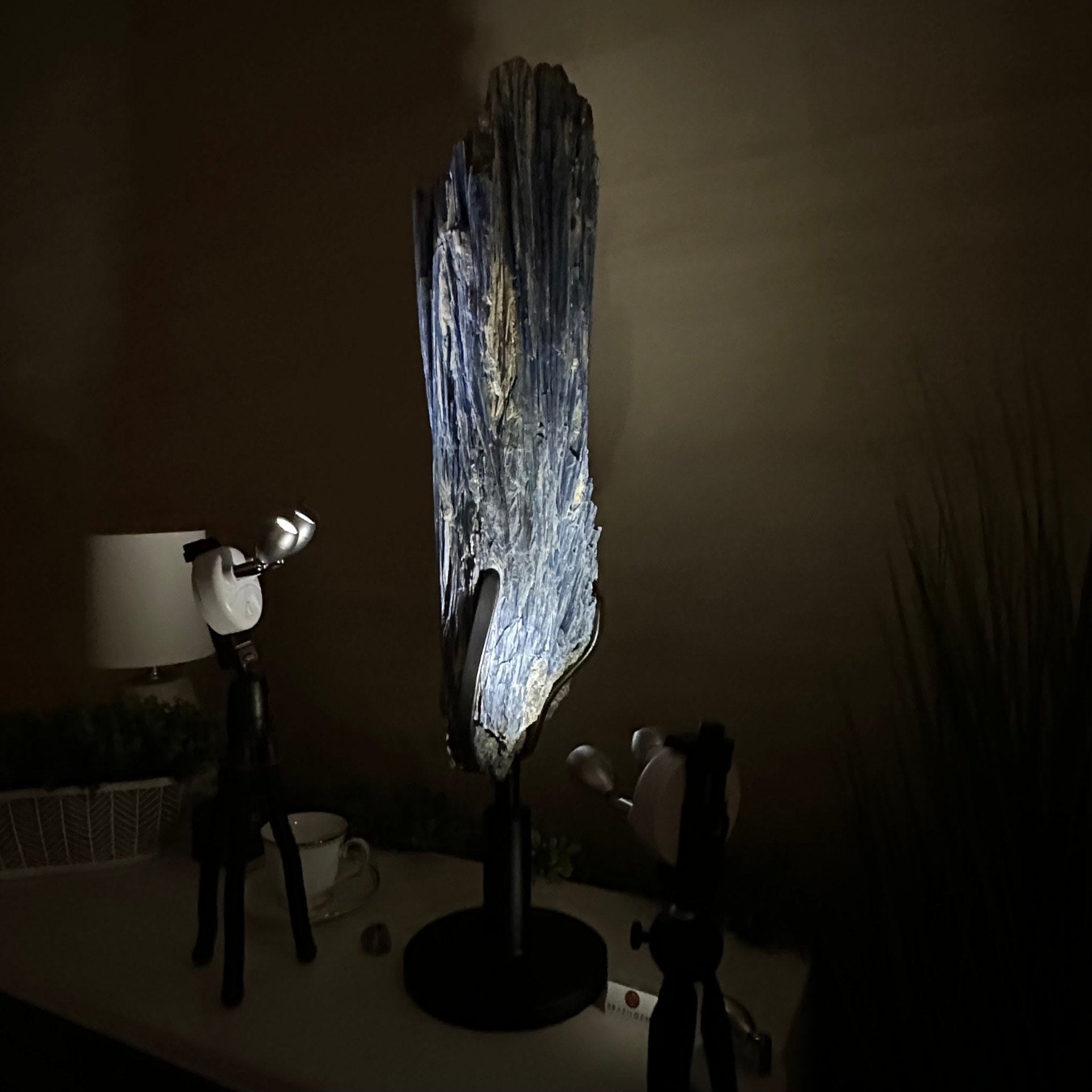 Large Kyanite Crystal on Rotating Stand, 45.6 lbs and 30.9" Tall #6011 - 0002 - Brazil GemsBrazil GemsLarge Kyanite Crystal on Rotating Stand, 45.6 lbs and 30.9" Tall #6011 - 0002Clusters on Rotating Bases6011 - 0002