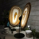 Large Natural Brazilian Agate "Butterfly Wings", Metal Stand, 16.5" Tall Model #5050NA-072 by Brazil Gems - Brazil GemsBrazil GemsLarge Natural Brazilian Agate "Butterfly Wings", Metal Stand, 16.5" Tall Model #5050NA-072 by Brazil GemsAgate Butterfly Wings5050NA-072