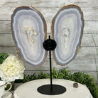 Large Natural Brazilian Agate "Butterfly Wings", Metal Stand, 16.5" Tall Model #5050NA-072 by Brazil Gems - Brazil GemsBrazil GemsLarge Natural Brazilian Agate "Butterfly Wings", Metal Stand, 16.5" Tall Model #5050NA-072 by Brazil GemsAgate Butterfly Wings5050NA-072