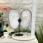 Large Natural Brazilian Agate "Butterfly Wings", Metal Stand, 16.5" Tall Model #5050NA-072 by Brazil Gems - Brazil GemsBrazil GemsLarge Natural Brazilian Agate "Butterfly Wings", Metal Stand, 16.5" Tall Model #5050NA-072 by Brazil GemsAgate Butterfly Wings5050NA-072