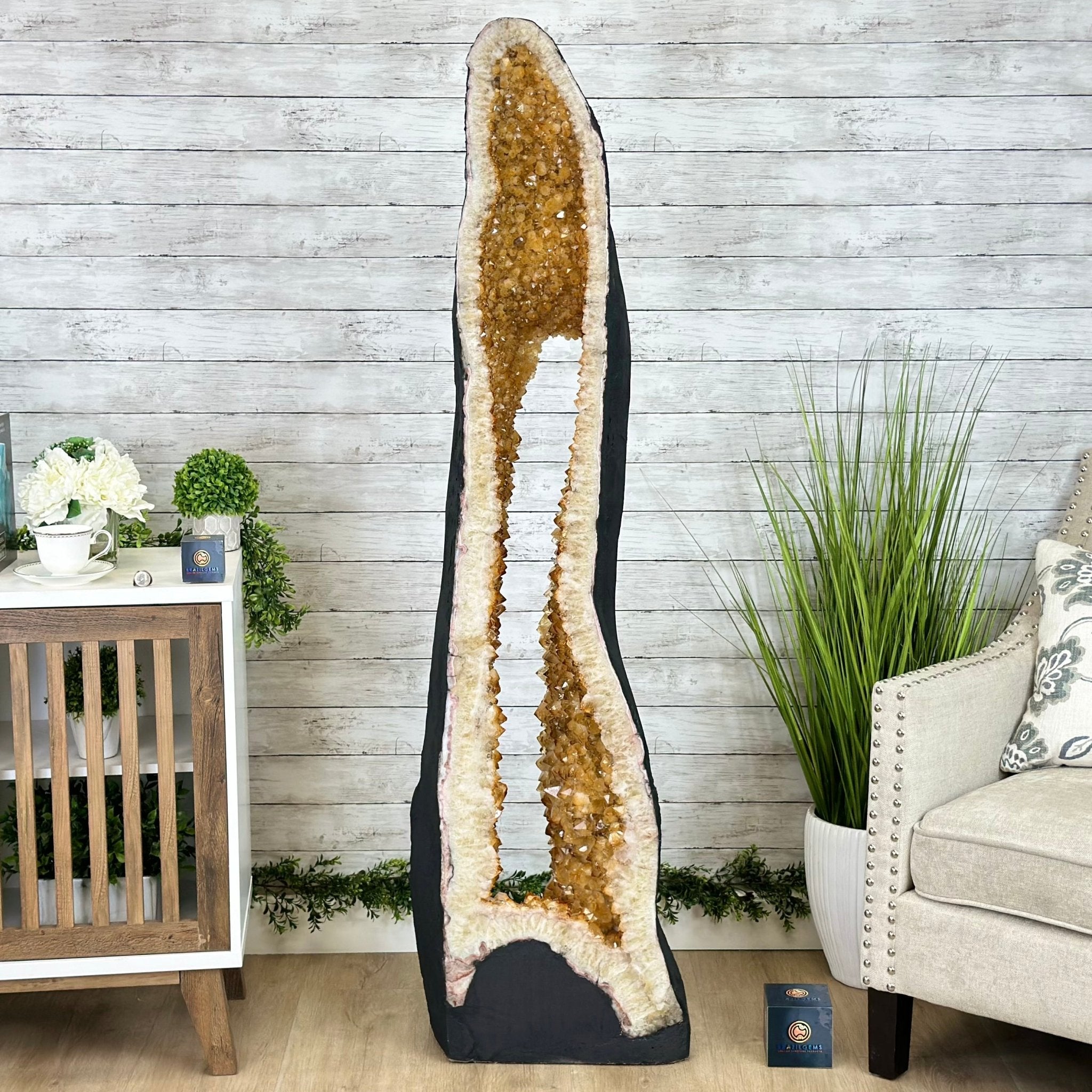 Large Open 2-Sided Brazilian Citrine Cathedral, 264.6 lbs & 64.3" tall #5608-0028 - Brazil GemsBrazil GemsLarge Open 2-Sided Brazilian Citrine Cathedral, 264.6 lbs & 64.3" tall #5608-0028Open 2-Sided Cathedrals5608-0028