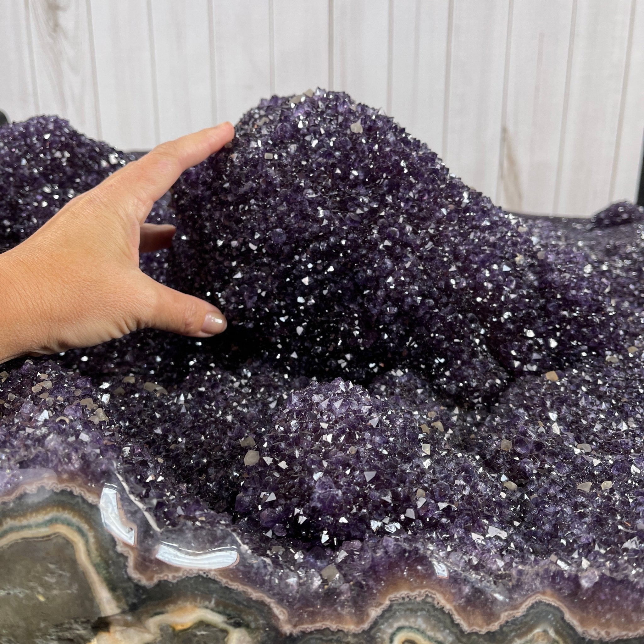 Large Special Amethyst Dining/Conference Table Super Quality, 814 lbs & 31.6" tall #1388-0001 by Brazil Gems - Brazil GemsBrazil GemsLarge Special Amethyst Dining/Conference Table Super Quality, 814 lbs & 31.6" tall #1388-0001 by Brazil GemsTables: Dining1388-0001