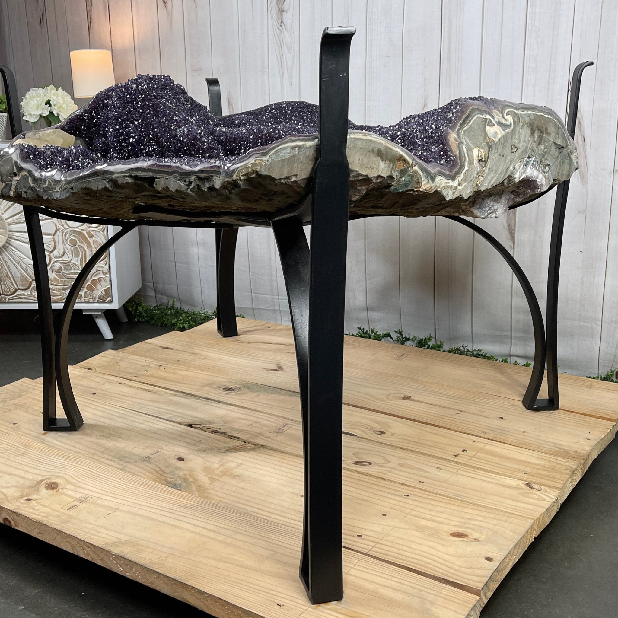 Large Special Amethyst Dining/Conference Table Super Quality, 814 lbs & 31.6" tall #1388-0001 by Brazil Gems - Brazil GemsBrazil GemsLarge Special Amethyst Dining/Conference Table Super Quality, 814 lbs & 31.6" tall #1388-0001 by Brazil GemsTables: Dining1388-0001