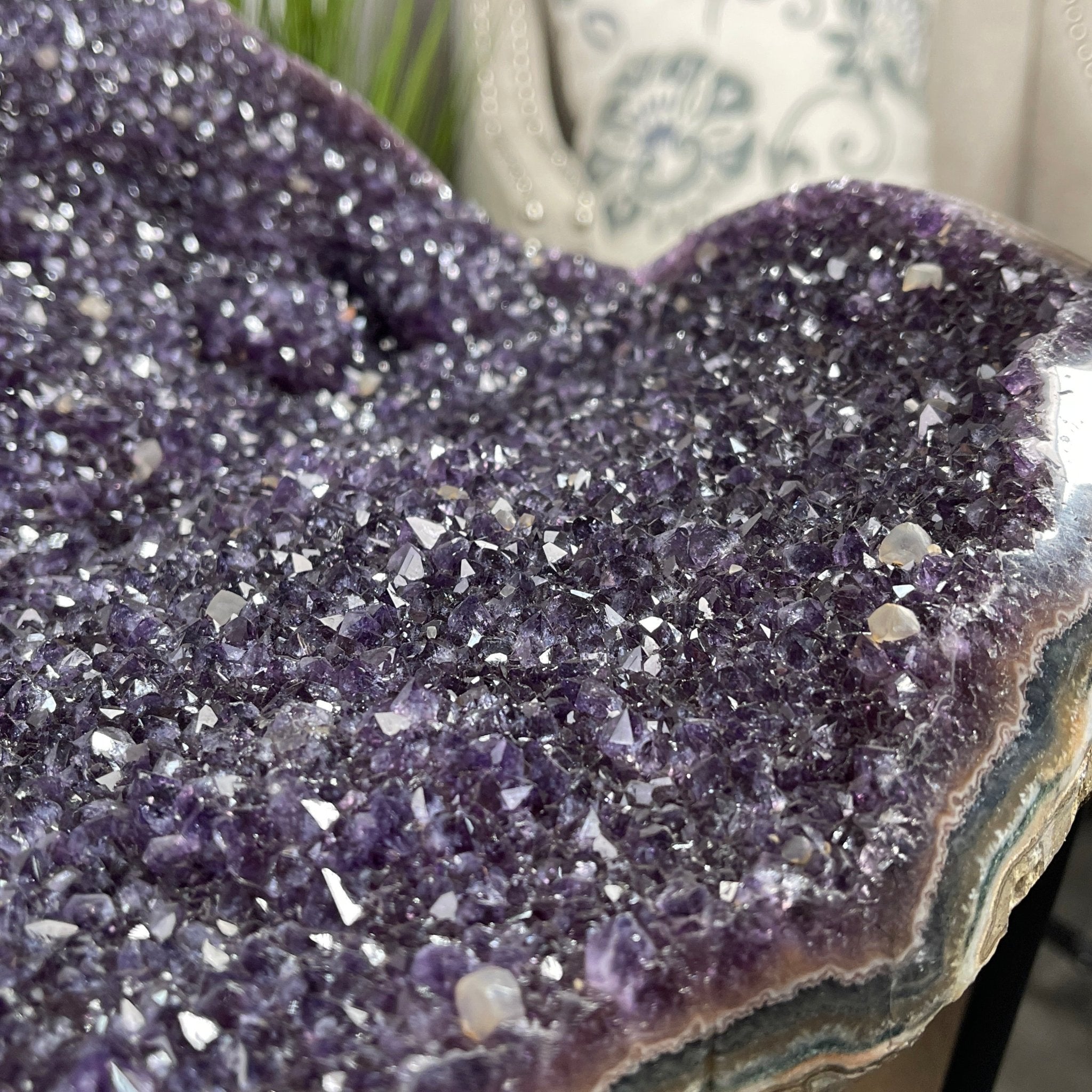 Large Special Amethyst Dining/Conference Table Super Quality, 814 lbs & 31.6" tall #1388-0001 by Brazil Gems - Brazil GemsBrazil GemsLarge Special Amethyst Dining/Conference Table Super Quality, 814 lbs & 31.6" tall #1388-0001 by Brazil GemsTables: Dining1388-0001